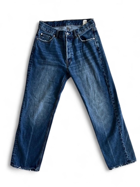 Women’s Dark Blue Denim Jeans - Classic Straight Fit - Picture 2 of 4